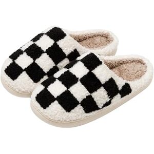 YUECIBAI Chaussons Pantoufles en Peluche Rétro À Carreaux pour Femmes Fuzzy Checker Confortable Confort Intérieur Moelleux Respirant Coussin Diapositives Chaussures Souples 37-38 Noir - Publicité YUECIBAI Chaussons Pantoufles en Peluche Rétro À Carreaux pour Femmes Fuzzy Checker Confortable Confort Intérieur Moelleux Respirant Coussin Diapositives Chaussures Souples 37-38 Noir - Publicité