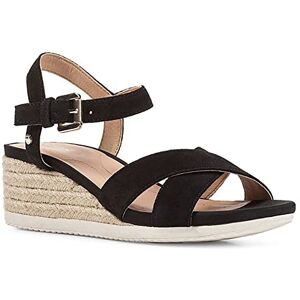 Geox Femme D ISCHIA Corda B Sandale compensée, Black, 37.5 EU - Publicité Geox Femme D ISCHIA Corda B Sandale compensée, Black, 37.5 EU - Publicité