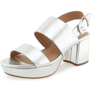 Aerosoles Femme Sandale à Talon, Métal argenté et Cuir synthétique, 36 EU - Publicité Aerosoles Femme Sandale à Talon, Métal argenté et Cuir synthétique, 36 EU - Publicité