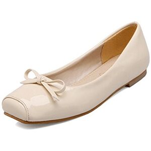 Onewus Ballerines classiques à bout carré pour femme Grandes tailles Chaussures plates avec arc, beige, 45 EU - Publicité Onewus Ballerines classiques à bout carré pour femme Grandes tailles Chaussures plates avec arc, beige, 45 EU - Publicité