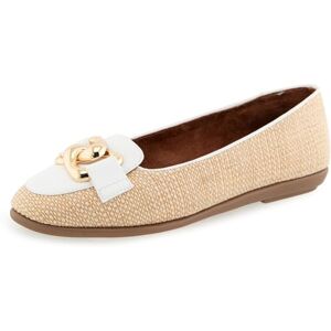 Aerosoles Femme Ballerines, Raphia Blanc Naturel, 39.5 EU Large - Publicité Aerosoles Femme Ballerines, Raphia Blanc Naturel, 39.5 EU Large - Publicité
