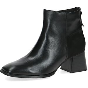 CAPRICE Bottines femme à talon en cuir Talon bloc Largeur G, Noir (Black Comb), 37 EU - Publicité CAPRICE Bottines femme à talon en cuir Talon bloc Largeur G, Noir (Black Comb), 37 EU - Publicité