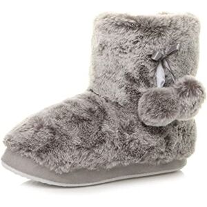 Ajvani Femmes hiver pompon doublé de fourrure confort tricoté bottines chaussons pantoufles pointure 7 40 - Publicité Ajvani Femmes hiver pompon doublé de fourrure confort tricoté bottines chaussons pantoufles pointure 7 40 - Publicité