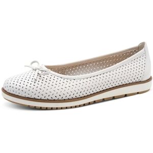 Tamaris Femme Ballerine cuir plate blanc 41 EU - Publicité Tamaris Femme Ballerine cuir plate blanc 41 EU - Publicité