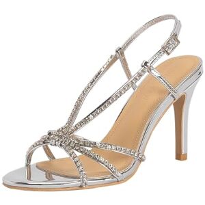WBITJDK Bout Ouvert Strass Escarpins À Bride Arrière pour Femme Bride Cheville Boucles Talon Aiguille Sandales À Talons Hauts 9cm De Soirée Mariage Fête (35,argenté) - Publicité WBITJDK Bout Ouvert Strass Escarpins À Bride Arrière pour Femme Bride Cheville Boucles Talon Aiguille Sandales À Talons Hauts 9cm De Soirée Mariage Fête (35,argenté) - Publicité