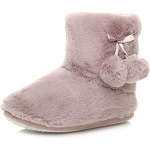 Ajvani Femmes hiver pompon doublé de fourrure confort tricoté bottines chaussons pantoufles pointure 8 41 - Publicité Ajvani Femmes hiver pompon doublé de fourrure confort tricoté bottines chaussons pantoufles pointure 8 41 - Publicité