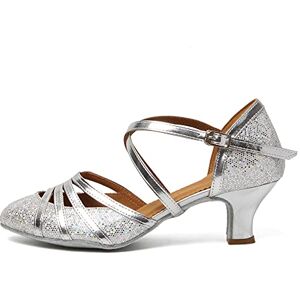 HROYL Chaussures de Danse Latine Femme Salsa Bachata Paillettes Bout Fermé Chaussures Danse Tango de Salon 512 Argent 37.5 EU - Publicité HROYL Chaussures de Danse Latine Femme Salsa Bachata Paillettes Bout Fermé Chaussures Danse Tango de Salon 512 Argent 37.5 EU - Publicité