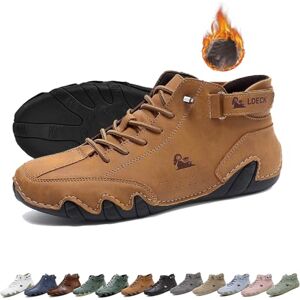 LOVEWLVNCL Bottes hautes unisexes en cuir souple faites à main,Chaussures Beck Antidérapant Poids léger Respirant Bottes Chukka Baskets for conduite et randonnée Chaussures pieds nus(Color:Brown+Velvet,Size:44 E - Publicité LOVEWLVNCL Bottes hautes unisexes en cuir souple faites à main,Chaussures Beck Antidérapant Poids léger Respirant Bottes Chukka Baskets for conduite et randonnée Chaussures pieds nus(Color:Brown+Velvet,Size:44 E - Publicité