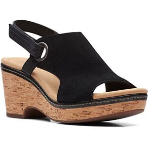 Clarks Giselle Sea Wedge Sandal, Black Suede, 9 Medium - Publicité Clarks Giselle Sea Wedge Sandal, Black Suede, 9 Medium - Publicité