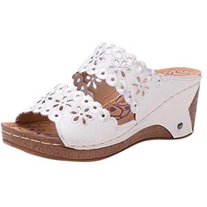 IMJONO Mode Sandales Compensees Femme PU Décontractée évider Talons Hauts Plates-Formes Sandal Shoes Summer épaisses Chaussures Pantoufles Rome Semi Trailer Sandals Chaussures Sandale(Blanc,38 - Publicité IMJONO Mode Sandales Compensees Femme PU Décontractée évider Talons Hauts Plates-Formes Sandal Shoes Summer épaisses Chaussures Pantoufles Rome Semi Trailer Sandals Chaussures Sandale(Blanc,38 - Publicité