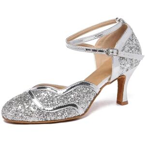 MINITOO Femme Chaussures Danse Latine Bout Fermé Briller Fete Soiree Prom Escarpins Argent EU 37.5 - Publicité MINITOO Femme Chaussures Danse Latine Bout Fermé Briller Fete Soiree Prom Escarpins Argent EU 37.5 - Publicité
