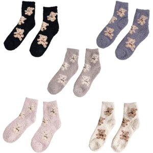 Yjcnelcr Chaussons d'hiver en velours corail pour femme avec ours mignon, beige, Taille unique - Publicité Yjcnelcr Chaussons d'hiver en velours corail pour femme avec ours mignon, beige, Taille unique - Publicité