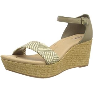 Clarks Women's Rose Ease Wedge Sandal, Olive Leather, 39.5 EU Schmal - Publicité Clarks Women's Rose Ease Wedge Sandal, Olive Leather, 39.5 EU Schmal - Publicité