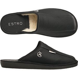 ESTRO Chaussons Hommes Pantoufle Chausson Homme Cuir Laine Mules Pantoufles Semelle Inoubliable Frost (Onyx Laine, 46) - Publicité ESTRO Chaussons Hommes Pantoufle Chausson Homme Cuir Laine Mules Pantoufles Semelle Inoubliable Frost (Onyx Laine, 46) - Publicité