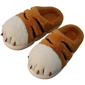 ERLINGO Chaussons d'hiver moelleux pour femme, chauds et antidérapants, adorables chaussons en coton motif patte de tigre pour l'intérieur et l'extérieur., Orange, 35.5/36 EU - Publicité ERLINGO Chaussons d'hiver moelleux pour femme, chauds et antidérapants, adorables chaussons en coton motif patte de tigre pour l'intérieur et l'extérieur., Orange, 35.5/36 EU - Publicité