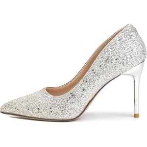 WBITJDK Paillettes Bout Pointu Escarpins Femme Talon Haut Sexy Talon Aiguille 5/7/9 CM À Talon Bloc Haute pour Bureau Mariages Fêtes (37,Argent 7cm) - Publicité WBITJDK Paillettes Bout Pointu Escarpins Femme Talon Haut Sexy Talon Aiguille 5/7/9 CM À Talon Bloc Haute pour Bureau Mariages Fêtes (37,Argent 7cm) - Publicité