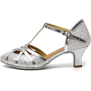 HROYL Chaussures de Danse Latine Femme Salsa Bachata Paillettes Bout Fermé Chaussures Danse Tango de Salon 511 Argent 38.5 EU - Publicité HROYL Chaussures de Danse Latine Femme Salsa Bachata Paillettes Bout Fermé Chaussures Danse Tango de Salon 511 Argent 38.5 EU - Publicité