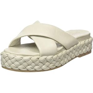 Shabbies Amsterdam Femme Pantoufles en Cuir Nappa Souple  Sandales Plates, Blanc cassé, 36 EU - Publicité