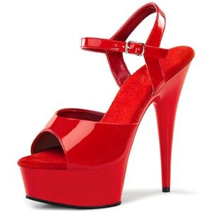 denova's Sandales à talon aiguilles pour femmes avec plateforme de 15,2 cm et talon très haut pour danse sur poteau, Rouge 4., 35.5 EU - Publicité denova's Sandales à talon aiguilles pour femmes avec plateforme de 15,2 cm et talon très haut pour danse sur poteau, Rouge 4., 35.5 EU - Publicité