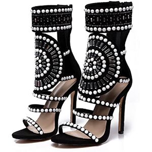 Generic Sandales à Talons Hauts pour Femmes, Chaussures à Bout Ouvert avec Strass, Style Gladiateur en Diamant à Paillettes,Black,37 EU/6 US - Publicité Generic Sandales à Talons Hauts pour Femmes, Chaussures à Bout Ouvert avec Strass, Style Gladiateur en Diamant à Paillettes,Black,37 EU/6 US - Publicité