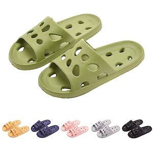 Hoomall Claquettes Femmes Hommes Ultra Doux Pantoufles Claquettes de Douche Antidérapante Confortable Chaussures de Maison Piscine Chaussons Plage Intérieur Slides Eté(Vert,38/39 EU) - Publicité