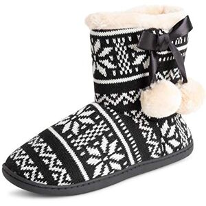 Polar Femmes Mousse A Mémoire Pom Pom L'hiver Fausse Fourrure Luxe Peluche Confortable Antidérapant Intérieure Chaussons Noir/Blanc UK7/EU40 YC0710 - Publicité Polar Femmes Mousse A Mémoire Pom Pom L'hiver Fausse Fourrure Luxe Peluche Confortable Antidérapant Intérieure Chaussons Noir/Blanc UK7/EU40 YC0710 - Publicité