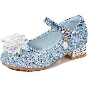 Eleasica Fille Chaussures de Princesse Chaussures pour Déguisement Cadeau Soirée Mariage Noël Carnaval Sandales à Talon Haut Bout Fermé Cendrillon,Bleu,24 - Publicité Eleasica Fille Chaussures de Princesse Chaussures pour Déguisement Cadeau Soirée Mariage Noël Carnaval Sandales à Talon Haut Bout Fermé Cendrillon,Bleu,24 - Publicité
