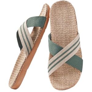 ITODA Pantoufles d'Eté Respirant en Lin Antidérapant Femme Homme Chaussures à Bout Ouvert Chaussons de Plage Piscine Tongs Claquettes Confortable pour Maison Bureau Intérieur 39-40 Vert - Publicité ITODA Pantoufles d'Eté Respirant en Lin Antidérapant Femme Homme Chaussures à Bout Ouvert Chaussons de Plage Piscine Tongs Claquettes Confortable pour Maison Bureau Intérieur 39-40 Vert - Publicité