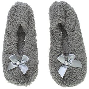 Ajvani Femmes élastique toison fourrure hiver nœud chaussons pantoufles chaussettes antidérapantes pointure large 7-8 - Publicité Ajvani Femmes élastique toison fourrure hiver nœud chaussons pantoufles chaussettes antidérapantes pointure large 7-8 - Publicité