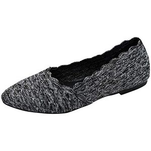 Skechers Women's Cleo-Scalloped Knit Skimmer Ballet Flat, Black/Charcoal, 6.5 M US - Publicité Skechers Women's Cleo-Scalloped Knit Skimmer Ballet Flat, Black/Charcoal, 6.5 M US - Publicité
