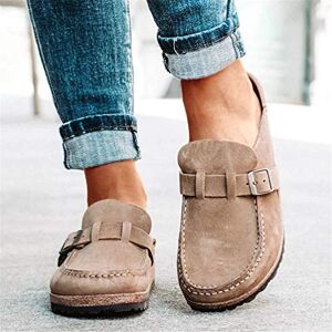 Generic Mules plates pour femmes Sandales en cuir Bout rond Dos nu Slip On Mocassins Chaussures Bout fermé Marche Pantoufles Lady Boat Shoes (Kaki 39 EU) - Publicité Generic Mules plates pour femmes Sandales en cuir Bout rond Dos nu Slip On Mocassins Chaussures Bout fermé Marche Pantoufles Lady Boat Shoes (Kaki 39 EU) - Publicité
