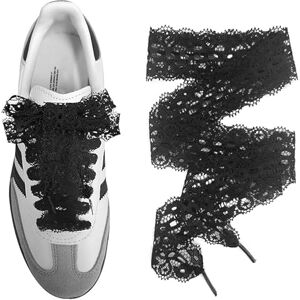 EHOTER Lacets De Rechange Pour Femmes Et Filles Lacets Plats En Dentelle Creuse Brodée Pour Baskets, Chaussures De Sport, Bottes (Noir,100cm) - Publicité EHOTER Lacets De Rechange Pour Femmes Et Filles Lacets Plats En Dentelle Creuse Brodée Pour Baskets, Chaussures De Sport, Bottes (Noir,100cm) - Publicité