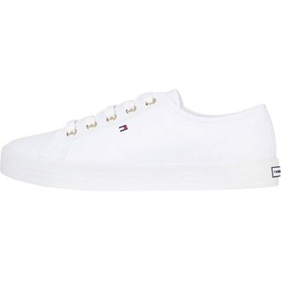 Tommy Hilfiger Baskets Vulcanisées Femme Essential Nautical Chaussures, Blanc (White), 40 - Publicité Tommy Hilfiger Baskets Vulcanisées Femme Essential Nautical Chaussures, Blanc (White), 40 - Publicité