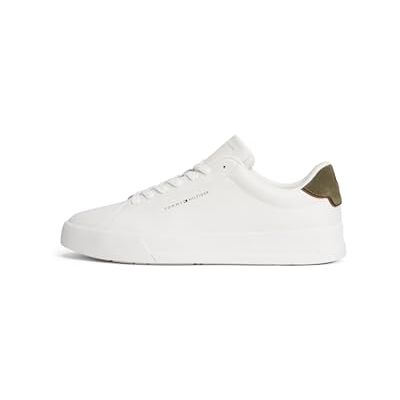 Tommy Hilfiger Homme Th Court LTH Detail Baskets, Écru/Vert Kaki, 42 EU - Publicité Tommy Hilfiger Homme Th Court LTH Detail Baskets, Écru/Vert Kaki, 42 EU - Publicité