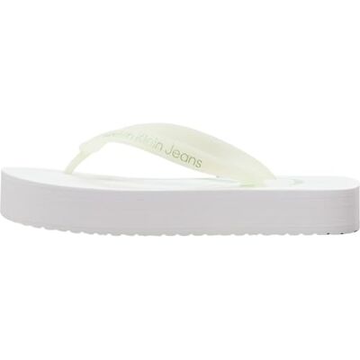 Calvin Klein Jeans Women BEACH SANDAL FLATFORM, Bright White/Cameo Green, 41 EU - Publicité Calvin Klein Jeans Women BEACH SANDAL FLATFORM, Bright White/Cameo Green, 41 EU - Publicité