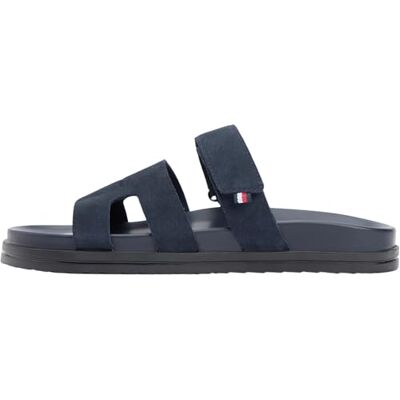 Tommy Hilfiger Sandales plates réglables en daim de qualité supérieure pour homme , bleu (ciel du désert), pointure 42 - Publicité Tommy Hilfiger Sandales plates réglables en daim de qualité supérieure pour homme , bleu (ciel du désert), pointure 42 - Publicité