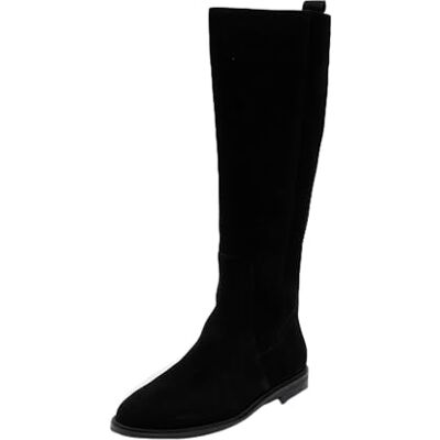 Tommy Hilfiger Bottes Femme Suede Plates, Noir (Black), 36 - Publicité Tommy Hilfiger Bottes Femme Suede Plates, Noir (Black), 36 - Publicité