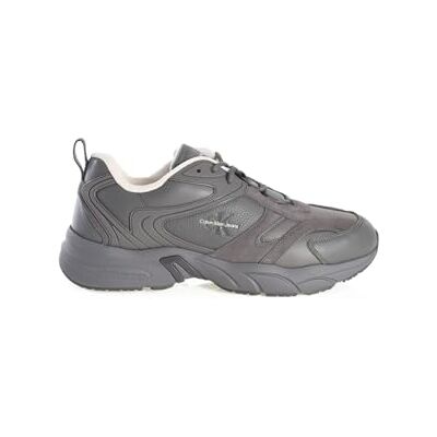 Calvin Klein Baskets Compensées Homme Retro Tennis Low Lace en Cuir, Gris (Charcoal Grey), 44 - Publicité Calvin Klein Baskets Compensées Homme Retro Tennis Low Lace en Cuir, Gris (Charcoal Grey), 44 - Publicité