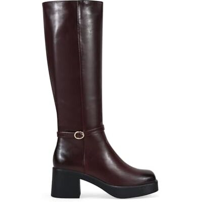 BOSANOVA Bottes hautes avec talon à bride décorative avec boucle, finition carrée et semelle plateforme de 2 cm avec talon carré de 6,5 cm. Fermeture à glissière intérieure. Chaussures pour femme - Publicité BOSANOVA Bottes hautes avec talon à bride décorative avec boucle, finition carrée et semelle plateforme de 2 cm avec talon carré de 6,5 cm. Fermeture à glissière intérieure. Chaussures pour femme - Publicité