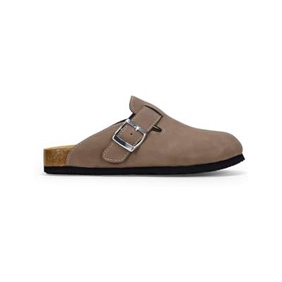 BOSANOVA Sabots évoqués plats faits avec détail de bande avec boucle réglable et semelle bio en liège de 2,7 cm sans fermeture, semelle intérieure Confort, chaussures pour femme, Taupe, 37 EU - Publicité BOSANOVA Sabots évoqués plats faits avec détail de bande avec boucle réglable et semelle bio en liège de 2,7 cm sans fermeture, semelle intérieure Confort, chaussures pour femme, Taupe, 37 EU - Publicité