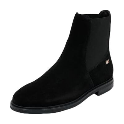 Tommy Hilfiger Bottines Chelsea Femme Flag Suede Plates, Noir (Black), 37 - Publicité Tommy Hilfiger Bottines Chelsea Femme Flag Suede Plates, Noir (Black), 37 - Publicité