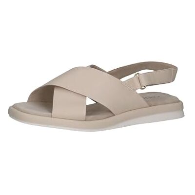 Caprice Sandales femme plates en cuir avec assise plantaire, Crème (Cream Perlato), 40 EU - Publicité Caprice Sandales femme plates en cuir avec assise plantaire, Crème (Cream Perlato), 40 EU - Publicité