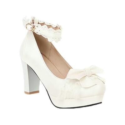 Generic Femmes Lolita Bout Rond Pompes Dentelle Cheville Sangle Chunky Bloc Talons Noeud Plate-Forme Soirée Robe Chaussures - Publicité Generic Femmes Lolita Bout Rond Pompes Dentelle Cheville Sangle Chunky Bloc Talons Noeud Plate-Forme Soirée Robe Chaussures - Publicité