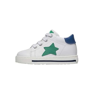 Falcotto Baskets en Cuir avec étoile, Blanc-Vert 26 - Publicité Falcotto Baskets en Cuir avec étoile, Blanc-Vert 26 - Publicité
