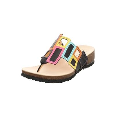 Think! Damen Julia chromfrei gegerbte nachhaltige Pantolette, Schwarz/Kombi 0000 - Publicité Think! Damen Julia chromfrei gegerbte nachhaltige Pantolette, Schwarz/Kombi 0000 - Publicité