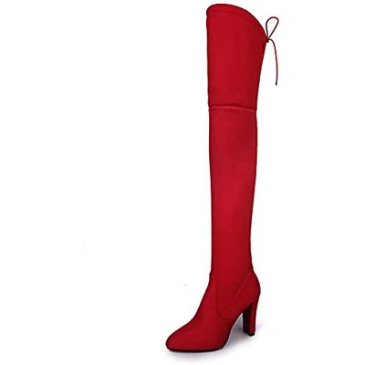 ESSUE Bottes Hautes Femme Sexy De Neige Plates Hiver Chaud Chaussures Equitation Vintage Cuissardes Vernis Automne Casual Au Genou - Publicité ESSUE Bottes Hautes Femme Sexy De Neige Plates Hiver Chaud Chaussures Equitation Vintage Cuissardes Vernis Automne Casual Au Genou - Publicité