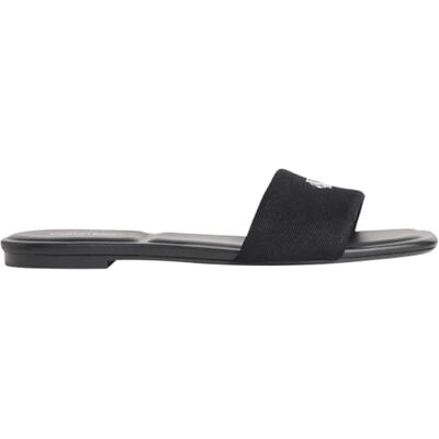 Calvin Klein Sandales plates carrées en toile Hw pour femme, noir (triple noir), pointure 5 - Publicité Calvin Klein Sandales plates carrées en toile Hw pour femme, noir (triple noir), pointure 5 - Publicité