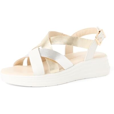 MARCO TOZZI Sandale femme semelle intérieure Feel Me souple cuir doublure souple à bride arrière, blanc (WHITE COMB), 36 EU - Publicité MARCO TOZZI Sandale femme semelle intérieure Feel Me souple cuir doublure souple à bride arrière, blanc (WHITE COMB), 36 EU - Publicité