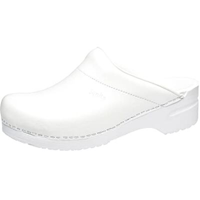 Sanita Karl PU Sabots Ouvert Produit Original Fabriqué à la Main pour Homme Assise Plantaire de Forme Anatomique avec Mousse Souple Blanc 42 EU - Publicité Sanita Karl PU Sabots Ouvert Produit Original Fabriqué à la Main pour Homme Assise Plantaire de Forme Anatomique avec Mousse Souple Blanc 42 EU - Publicité