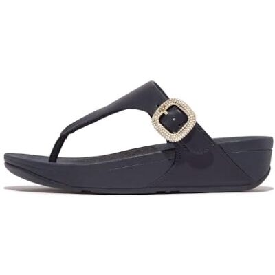 Fitflop Femme Lulu Crystal-Buckle Leather Toe-Post Sandals, Bleu Marine, 38.5 EU - Publicité Fitflop Femme Lulu Crystal-Buckle Leather Toe-Post Sandals, Bleu Marine, 38.5 EU - Publicité